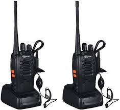 New Portable Black Walkie Talkie Pair With Batteries – Battery Operated